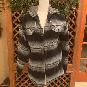 Ascend Gorpcore Streetwear Hooded Flannel Shirt Jacket Mens Small